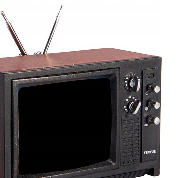 Modello Mini TV in Legno Rosso per Casa delle Bambole 1:12 - Mobili Salotto