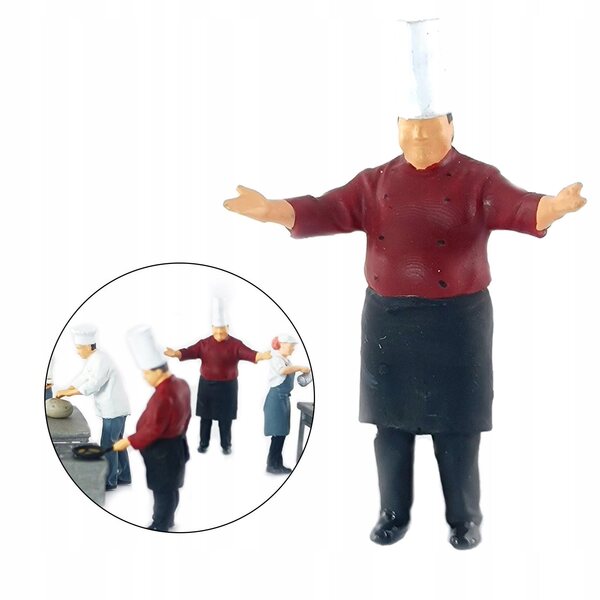 Figura in Resina Scala 1:64 Chef Rosso per Diorama Modellismo Miniatura