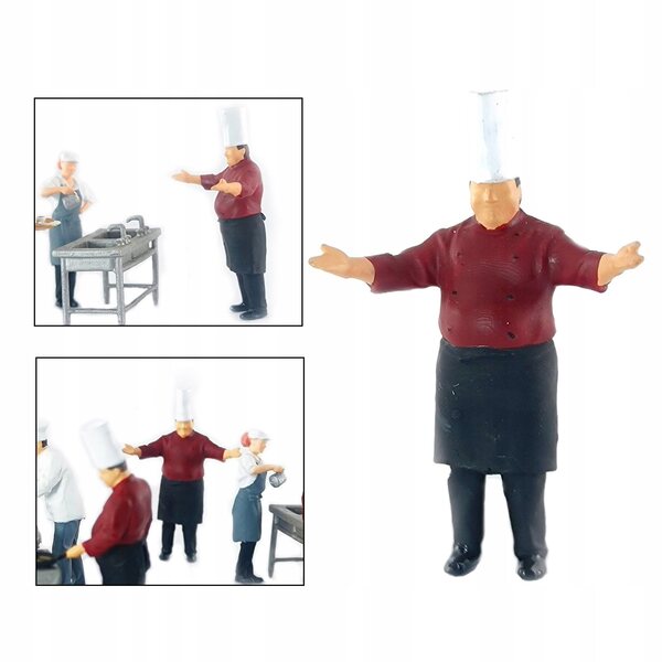 Figura in Resina Scala 1:64 Chef Rosso per Diorama Modellismo Miniatura