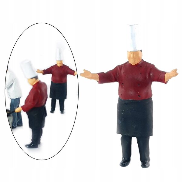 Figura in Resina Scala 1:64 Chef Rosso per Diorama Modellismo Miniatura
