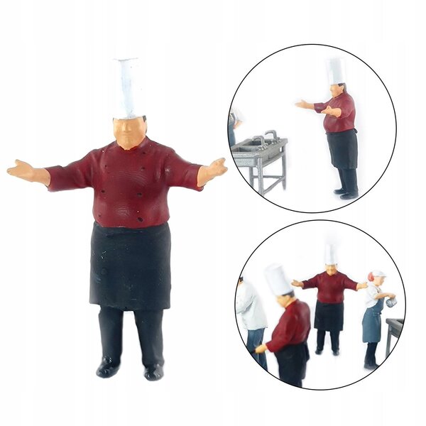 Figura in Resina Scala 1:64 Chef Rosso per Diorama Modellismo Miniatura