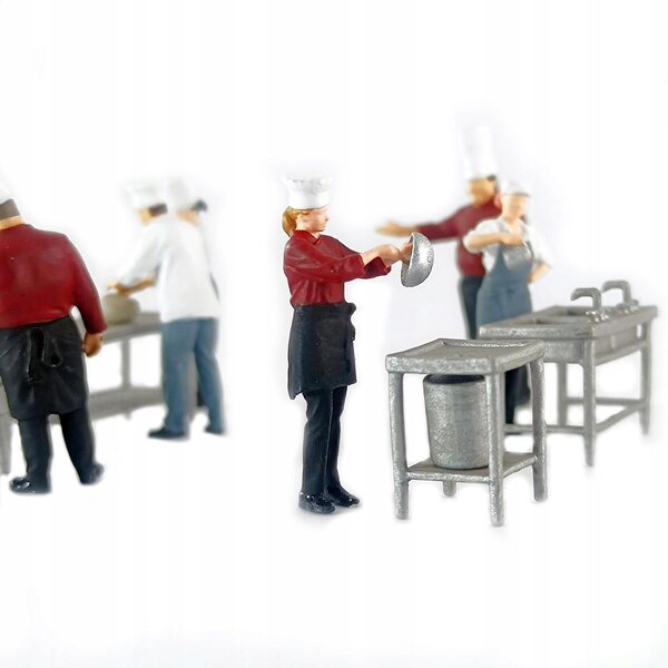 Figura in Resina Scala 1:64 Chef Rosso per Diorama Modellismo Miniatura