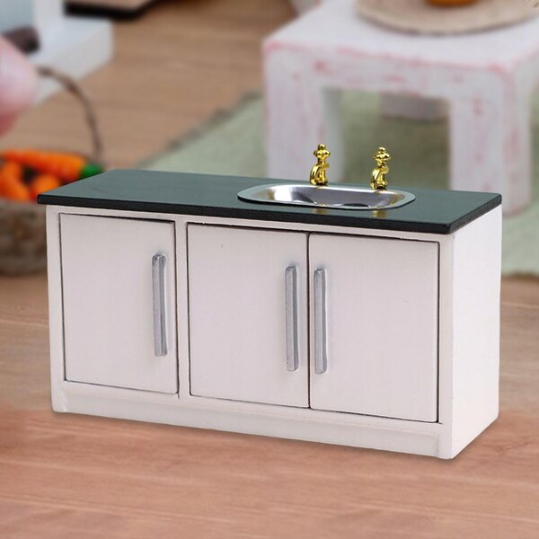 Cottage per bambole in legno con lavello cucina scala 1/12 per bambini