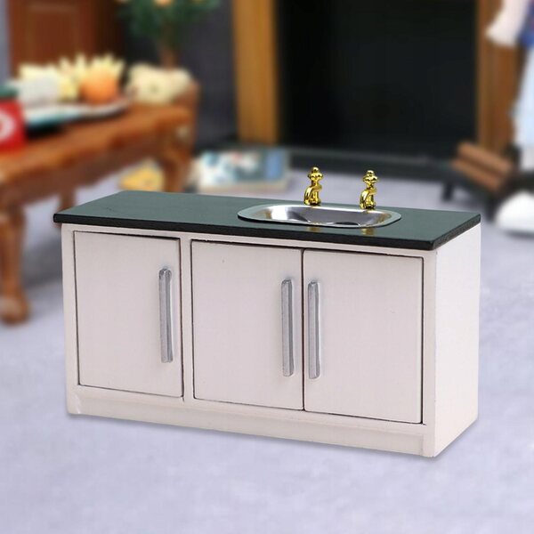 Cottage per bambole in legno con lavello cucina scala 1/12 per bambini