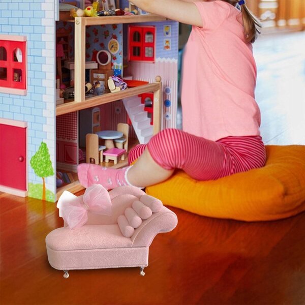 1/12 Puppenhaus-Minisofa mit Schmuck-Organizer