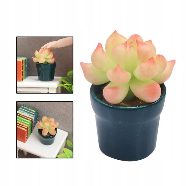 Miniatura casa delle bambole con pianta in vaso 1:12 decorazione realistica