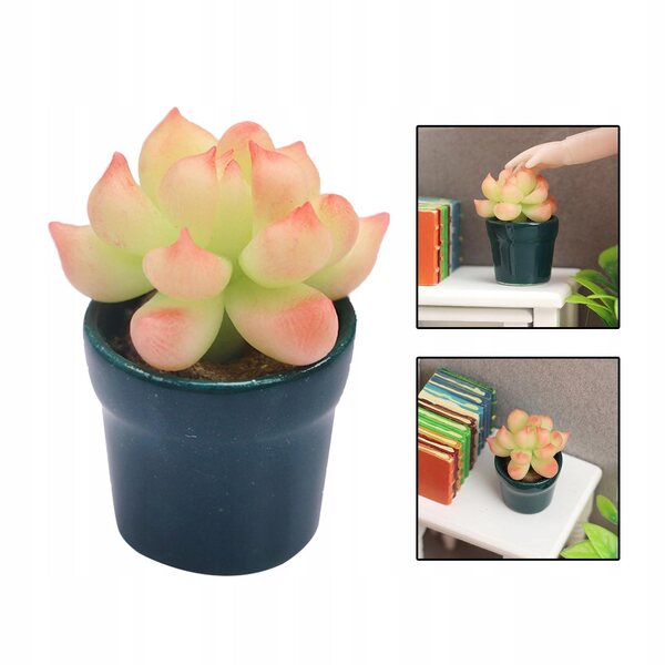 Miniatura casa delle bambole con pianta in vaso 1:12 decorazione realistica