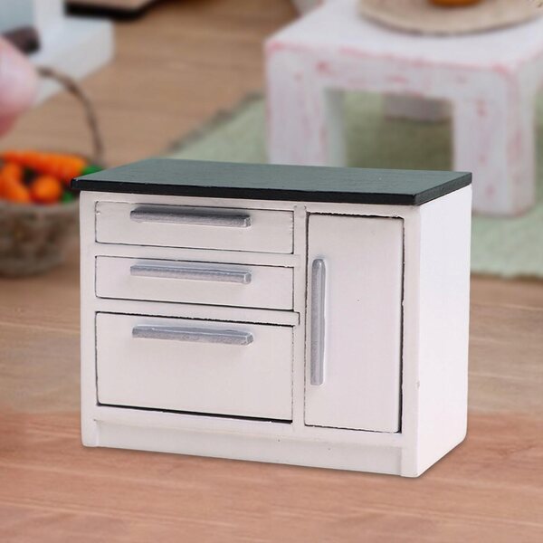Cottage per bambole in legno con lavello cucina scala 1/12 - stile D