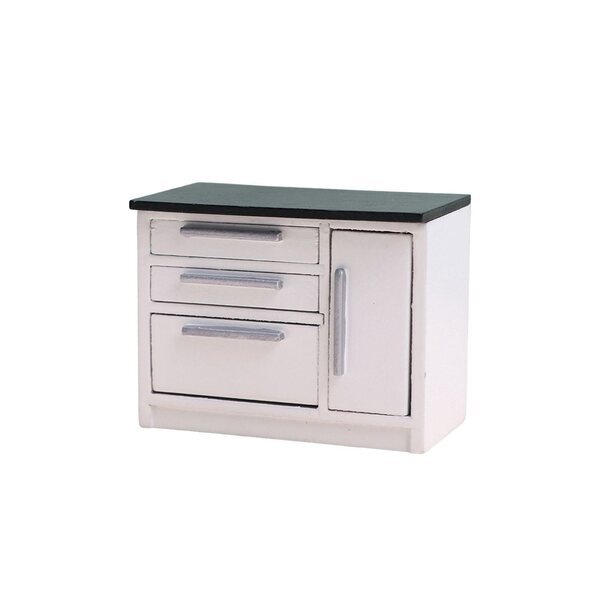 Cottage per bambole in legno con lavello cucina scala 1/12 - stile D