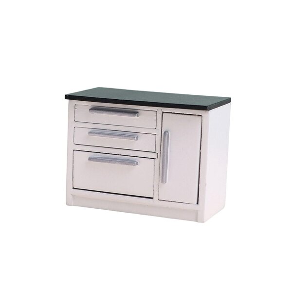 Cottage per bambole in legno con lavello cucina scala 1/12 - stile D