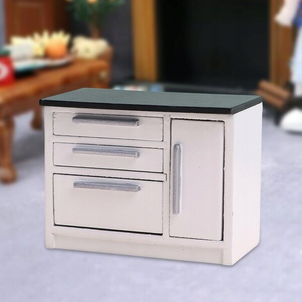 Cottage per bambole in legno con lavello cucina scala 1/12 - stile D