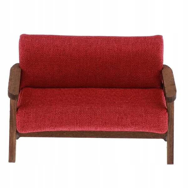 Miniatura Divano Love Seat 1:12 per Casa delle Bambole in Legno e Tessuto