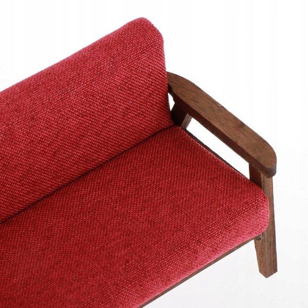 Miniatura Divano Love Seat 1:12 per Casa delle Bambole in Legno e Tessuto