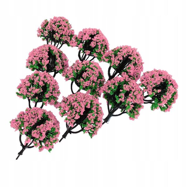 10x Modelle Bäume Blumen für Diorama Züge HO Maßstab Grüne Landschaft 5 cm