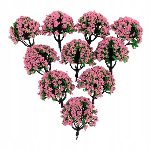 10x Modelle Bäume Blumen für Diorama Züge HO Maßstab Grüne Landschaft 5 cm