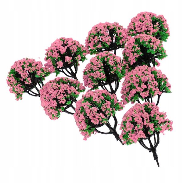 10x Modelle Bäume Blumen für Diorama Züge HO Maßstab Grüne Landschaft 5 cm