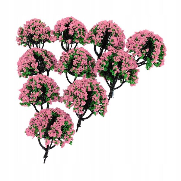 10x Modelle Bäume Blumen für Diorama Züge HO Maßstab Grüne Landschaft 5 cm