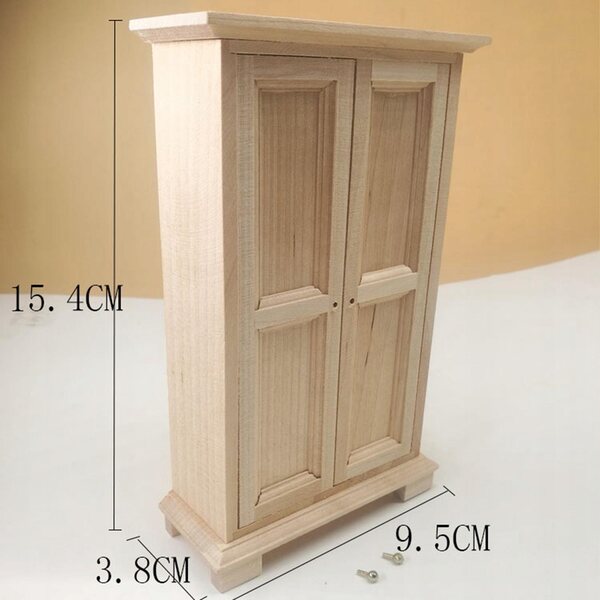 1:12 Vintage Holzgarderobe Miniatur für Puppenhaus, hochwertige Möbel