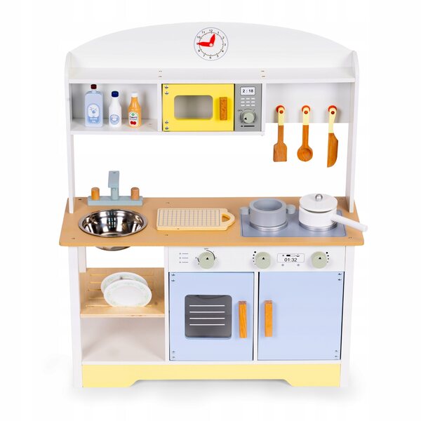 Kinderküche mit Backofen, Waschmaschine, Mikrowelle und 12 ECOTOYS-Zubehörteilen