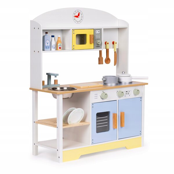 Kinderküche mit Backofen, Waschmaschine, Mikrowelle und 12 ECOTOYS-Zubehörteilen