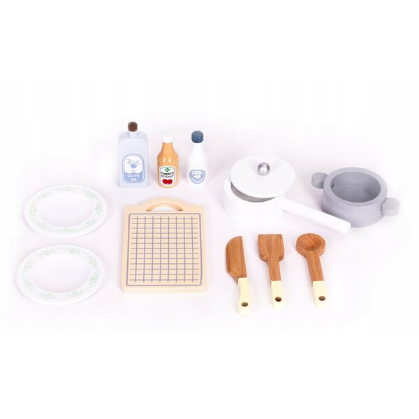 Kinderküche mit Backofen, Waschmaschine, Mikrowelle und 12 ECOTOYS-Zubehörteilen