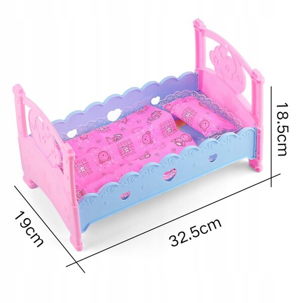 Casa delle bambole TrendyNest con letto e biancheria da letto in tessuto per bambini
