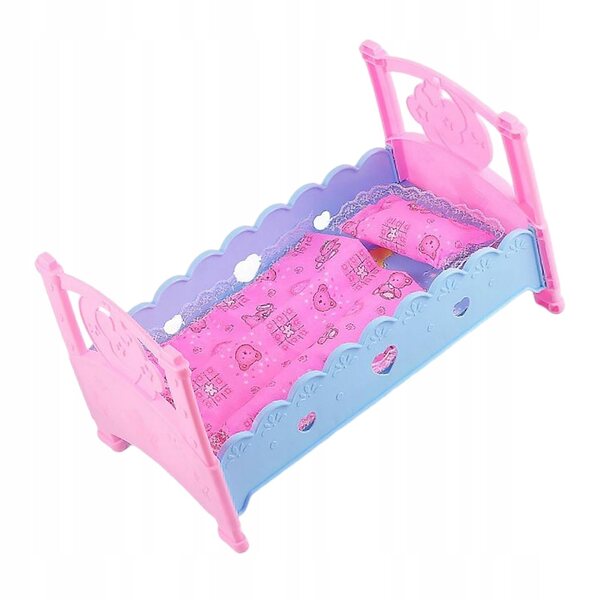 Casa delle bambole TrendyNest con letto e biancheria da letto in tessuto per bambini