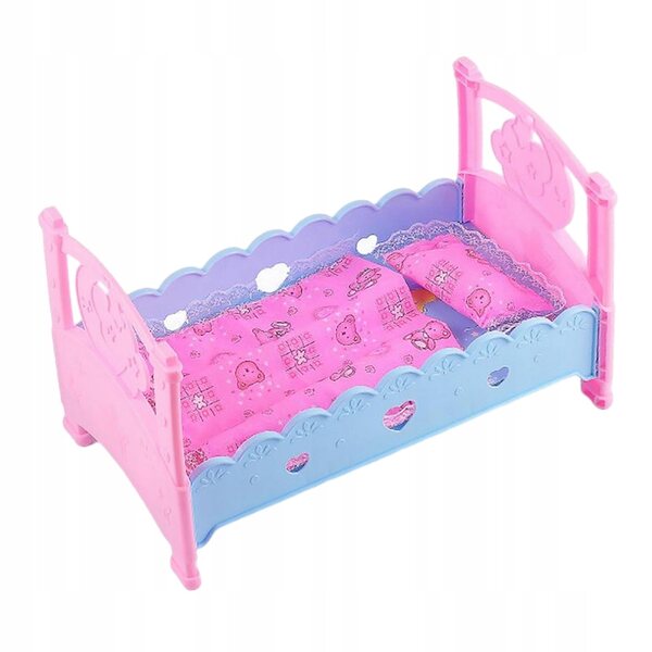 Casa delle bambole TrendyNest con letto e biancheria da letto in tessuto per bambini