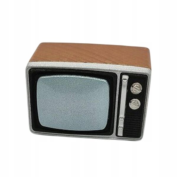Mini Televisore Retro in Legno per Casa delle Bambole 1:12, Accessorio Decorativo