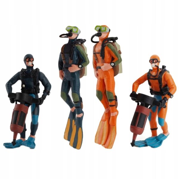 Lot de 4 Figurines Miniatures Réalistes Sous-Marines en PVC, Décoration et Collection