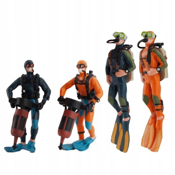 Set 4 Miniature Figurine Subacquee Realistiche in PVC, Decorazione e Collezione