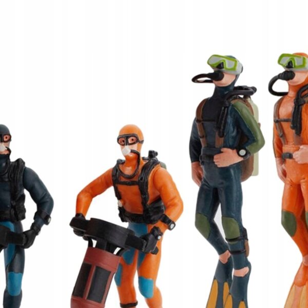 Set 4 Miniature Figurine Subacquee Realistiche in PVC, Decorazione e Collezione