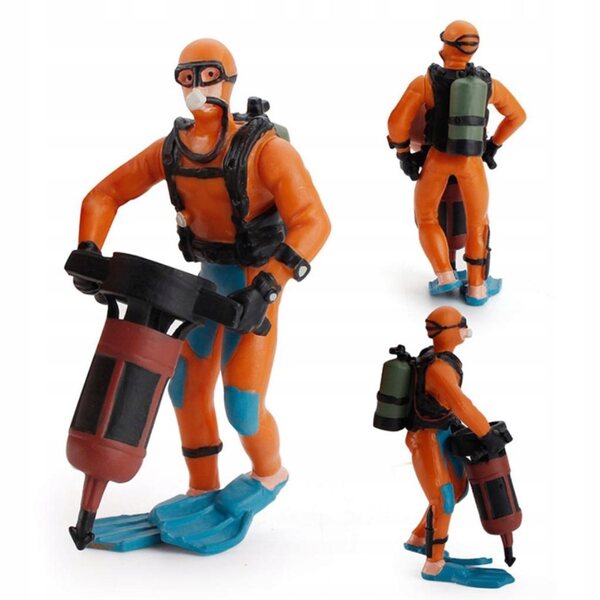 Set 4 Miniature Figurine Subacquee Realistiche in PVC, Decorazione e Collezione