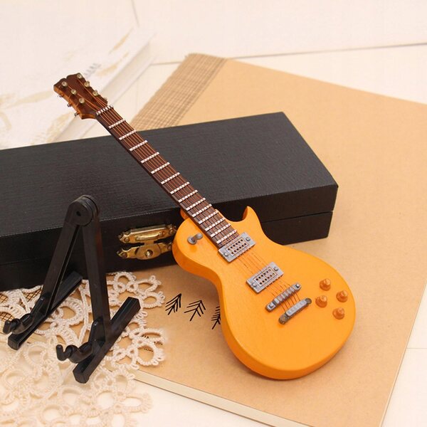 1:6 E-Gitarrenmodell aus Holz mit Ständer für das Puppenhaus