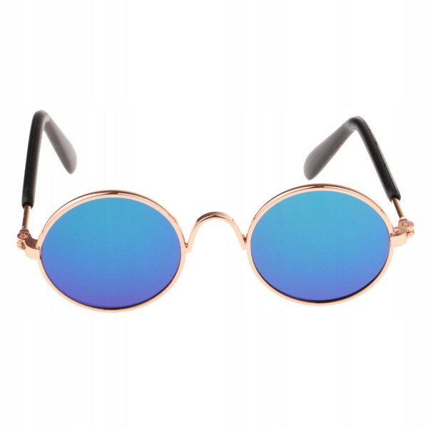 Mehrfarbige Sonnenbrille für 1/6 Puppen mit goldenem und schwarzem Rahmen
