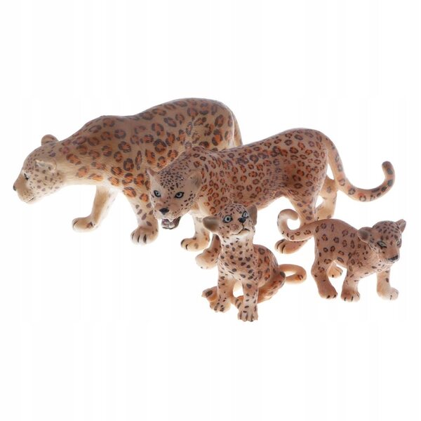 Lot de 4 figurines modèle léopard, jouet éducatif pour enfants et décoration