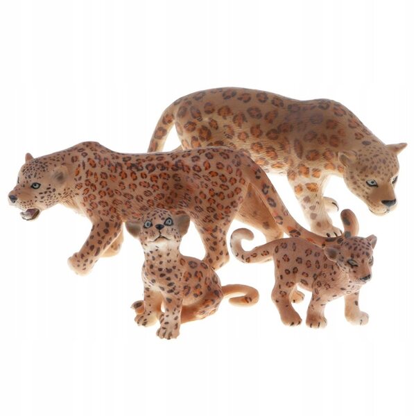 Lot de 4 figurines modèle léopard, jouet éducatif pour enfants et décoration