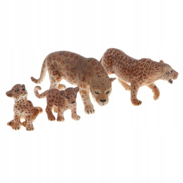 Lot de 4 figurines modèle léopard, jouet éducatif pour enfants et décoration