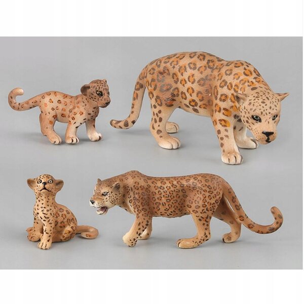 Lot de 4 figurines modèle léopard, jouet éducatif pour enfants et décoration