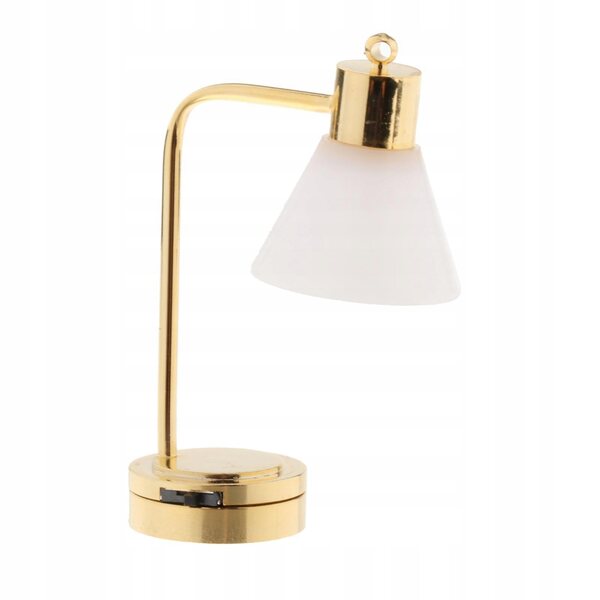Luce LED vintage per casa delle bambole 1:12 con magnete bianca in metallo e vetro