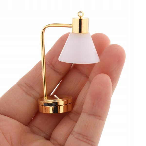 Luce LED vintage per casa delle bambole 1:12 con magnete bianca in metallo e vetro