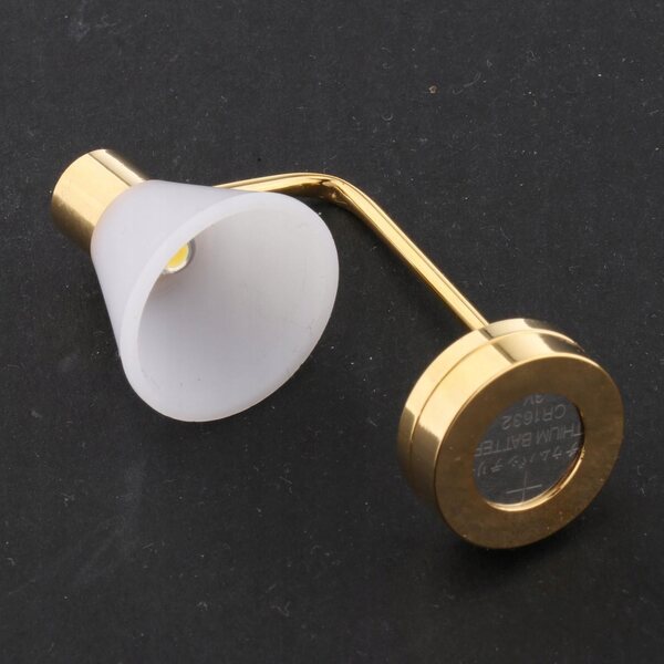 Luce LED vintage per casa delle bambole 1:12 con magnete bianca in metallo e vetro