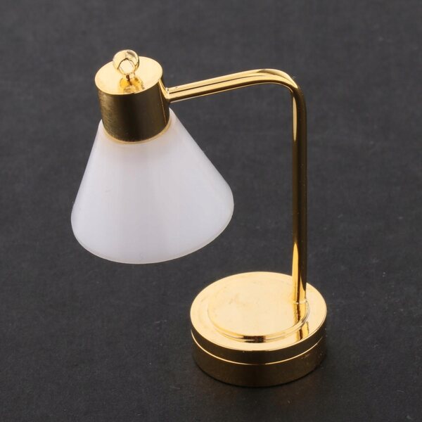 Luce LED vintage per casa delle bambole 1:12 con magnete bianca in metallo e vetro