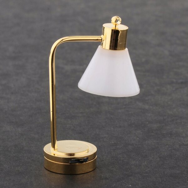 Luce LED vintage per casa delle bambole 1:12 con magnete bianca in metallo e vetro