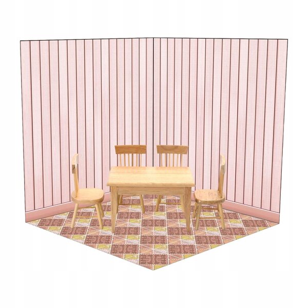 Klappbarer PVC-Hintergrundtisch im D-Stil im Maßstab 1:12 für Puppenhäuser