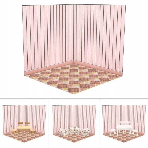 Klappbarer PVC-Hintergrundtisch im D-Stil im Maßstab 1:12 für Puppenhäuser