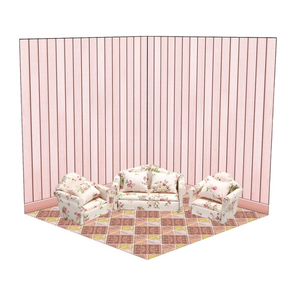 Klappbarer PVC-Hintergrundtisch im D-Stil im Maßstab 1:12 für Puppenhäuser