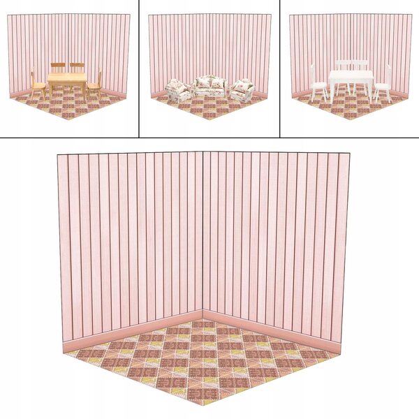 Klappbarer PVC-Hintergrundtisch im D-Stil im Maßstab 1:12 für Puppenhäuser