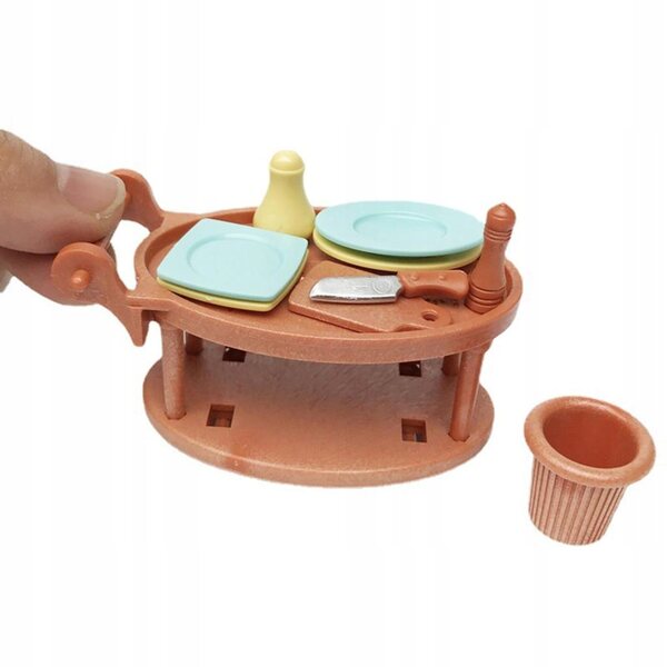 Miniatura casa delle bambole con carrello e vassoio per la cena 1:12 – Giocattolo realistico