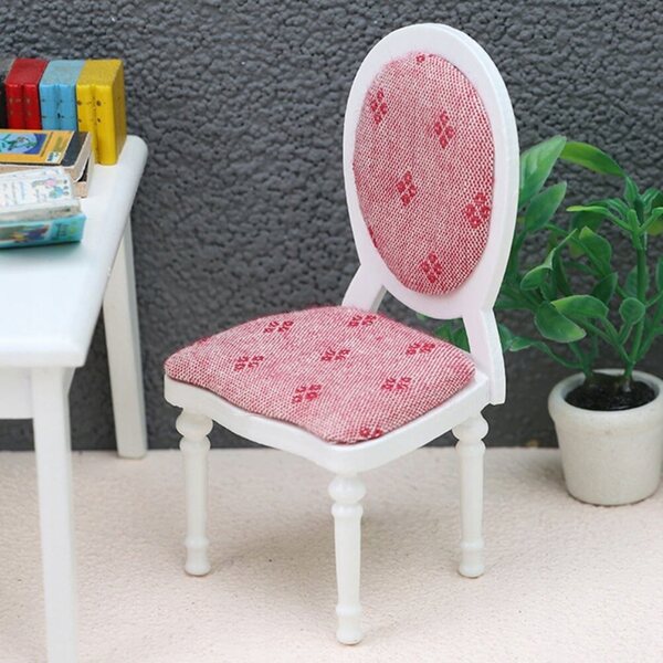 Mini Sedia in Legno per Casa delle Bambole, Decorazione Rosa Resistente